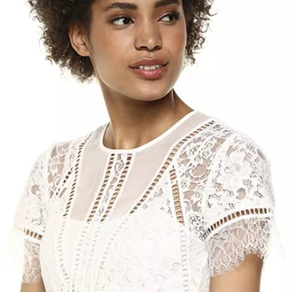 French Connection Chante White Lace dress - Picture 6 of 10